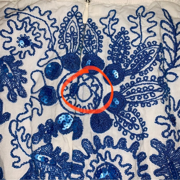 Anthropologie Moulinette Soeurs Embroidered Sequin Pencil Skirt Feminine Floral - Picture 11 of 14